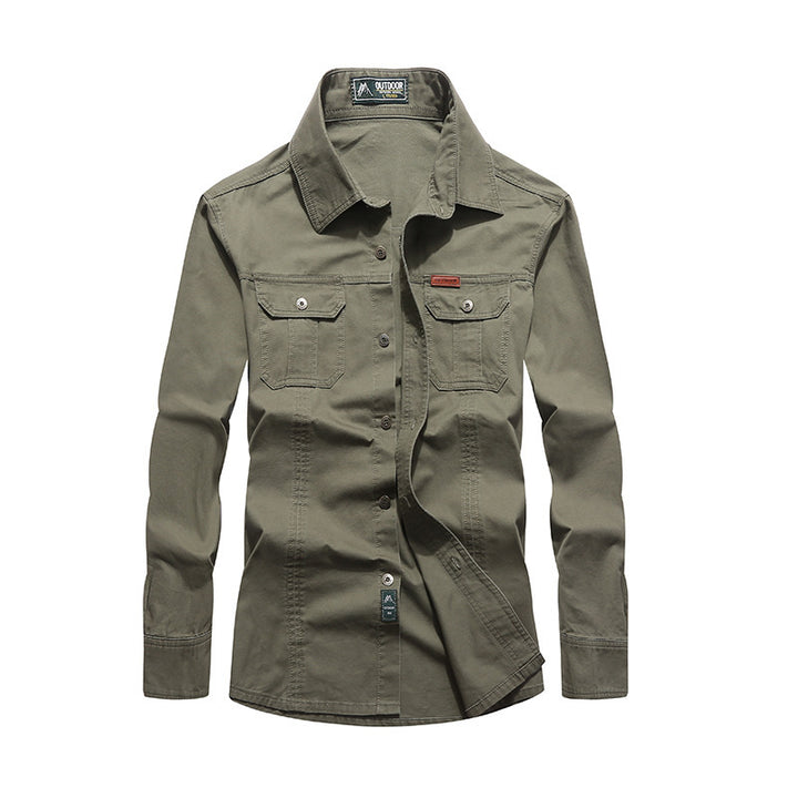 Herren Canvas-Overshirt mit Brustklappen und robustem Baumwollmix Drune