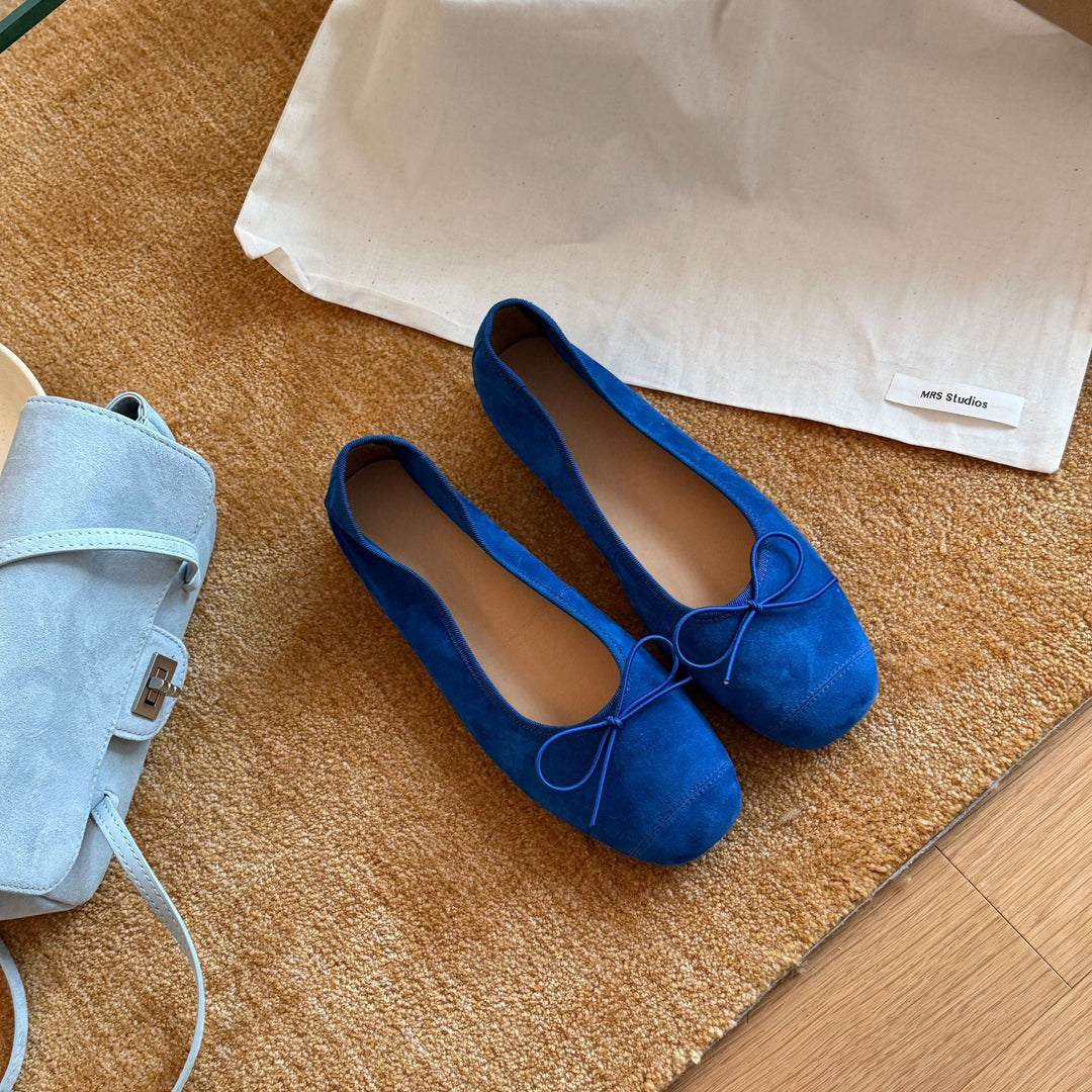 Damen Ballerinas aus weichem Wildleder mit modischem Schleifendetail Drune