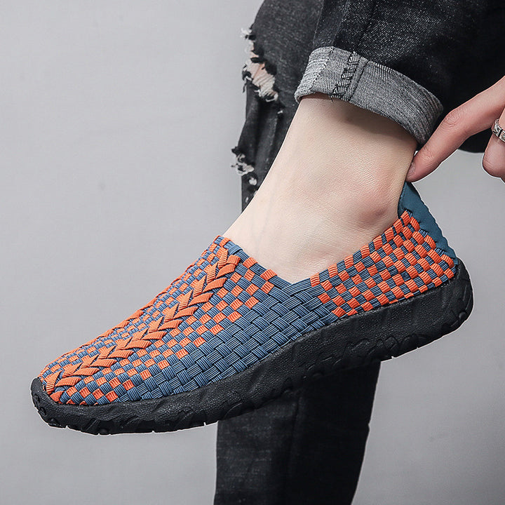 Unisex nan geflochtene elastische Slipper mit leichter dämpfender Sohle Drune