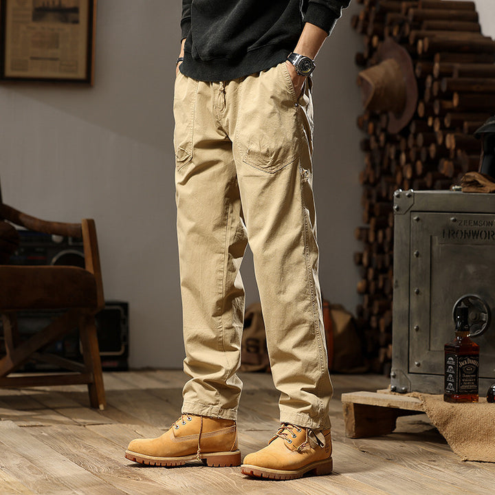 Herren Utility-Cargohose im Joggerstil mit elastischem Komfortbund, Multifachtaschen und Zugbändern am Knöchel Drune