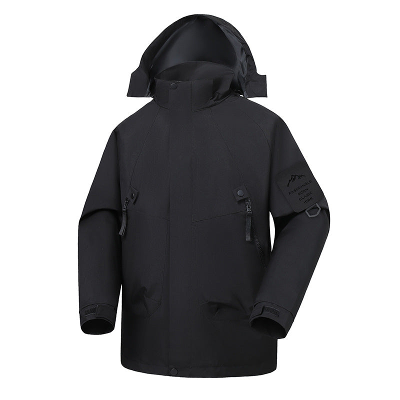 Herren Wasserdichte Softshell-Outdoorjacke mit verstellbarer Kapuze und versiegelten Nähten Drune
