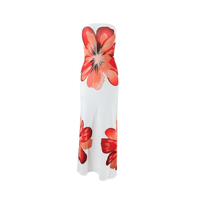 Damen strapazieres Maxikleid im exklusiven Design mit floralem Druck Drune