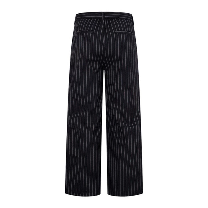 Damen Weite Leinen-Mix Culotte-Hose mit Hochbund und D-Ring-Gürtel Drune