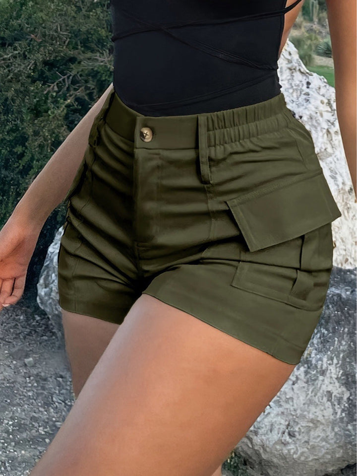 Damen Cargo-Shorts mit hohen Taille und praktischen Taschen Drune
