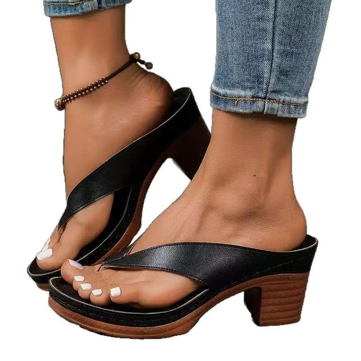 Damen Wedge-Pantoletten mit ergonomischem Fußbett und modischem Riemendesign Drune