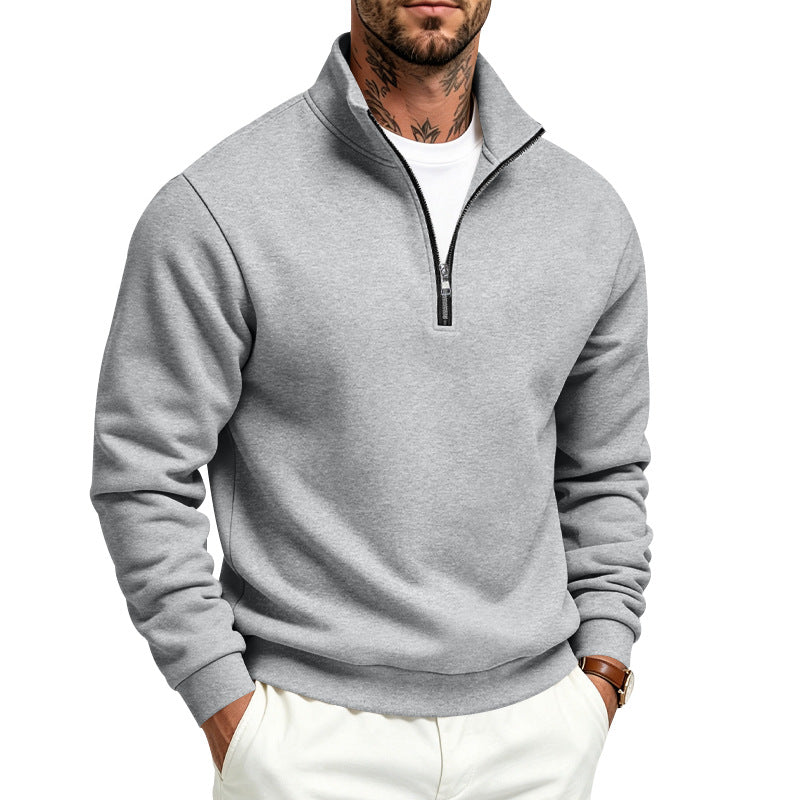 Herren Halbzip-Sweatshirt mit Troyerkragen und weicher Fleece-Innenseite Drune