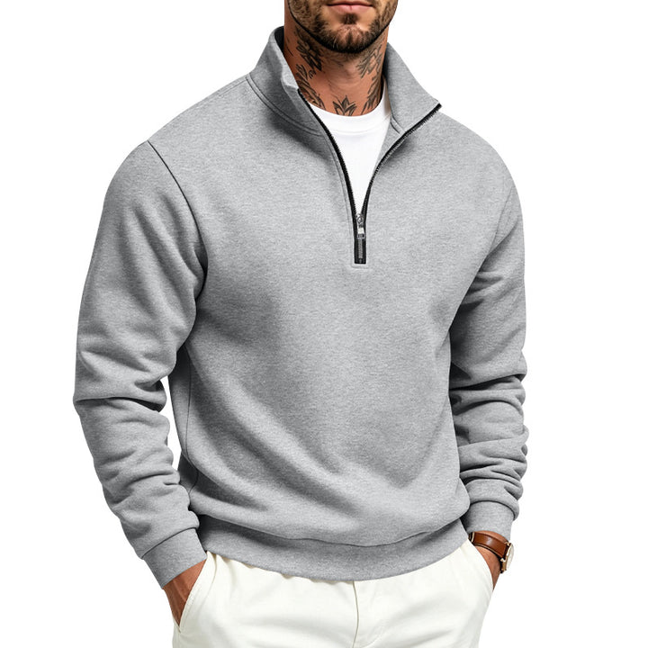 Herren Halbzip-Sweatshirt mit Troyerkragen und weicher Fleece-Innenseite Drune