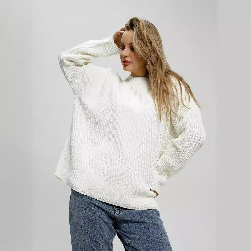 Damen lässiger Oversized Pullover mit strukturiertem Strickmuster Drune