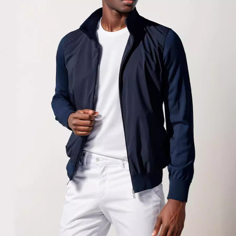 Herren lässige Sommerjacke im minimalistischen Design mit praktischen Reißverschlusstaschen Drune