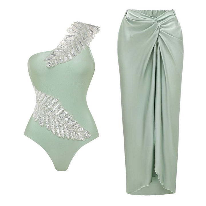 Damen Eleganter Einteiler mit funkelnden Paillettenapplikationen Drune