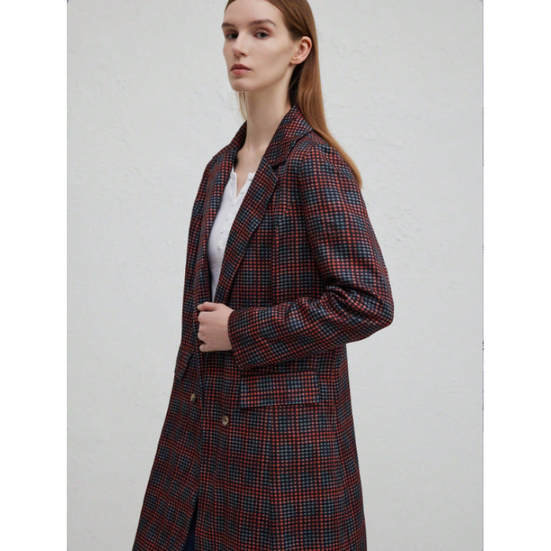 Damen Blazer mit Karo-Muster und schickem Schnitt Drune