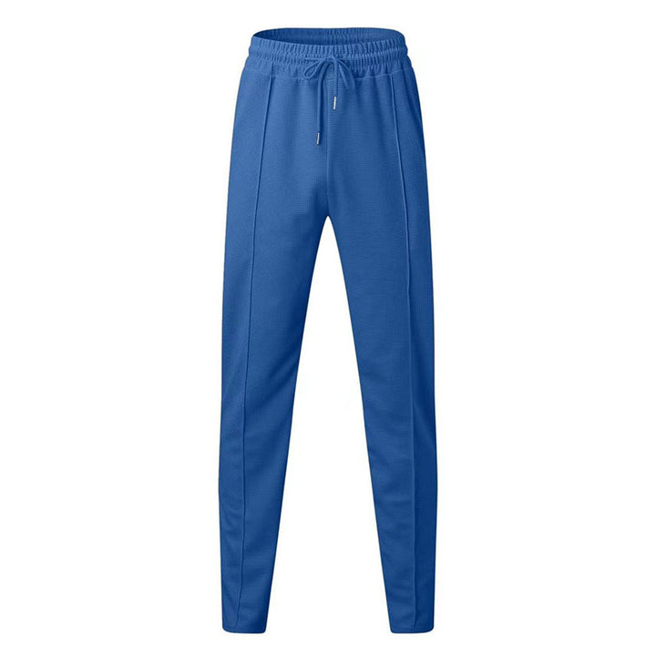 Herren nan strukturiertes Jogginghose mit elastischem Tunnelzug, formgebender Bügelfalte und tapered Bein Drune