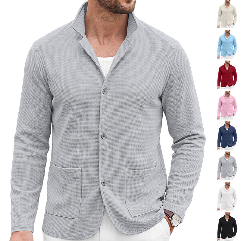 Herren Strickblazer-Cardigan mit Strukturstrick und aufgesetzten Taschen Drune