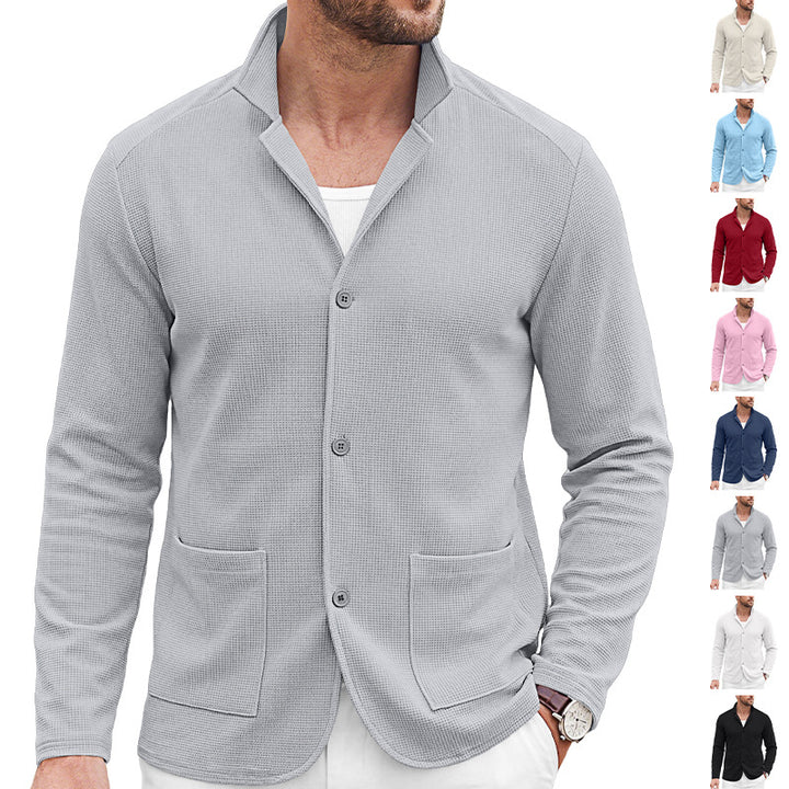 Herren Strickblazer-Cardigan mit Strukturstrick und aufgesetzten Taschen Drune