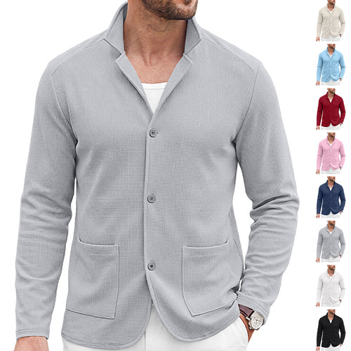Herren Strickblazer-Cardigan mit Strukturstrick und aufgesetzten Taschen Drune