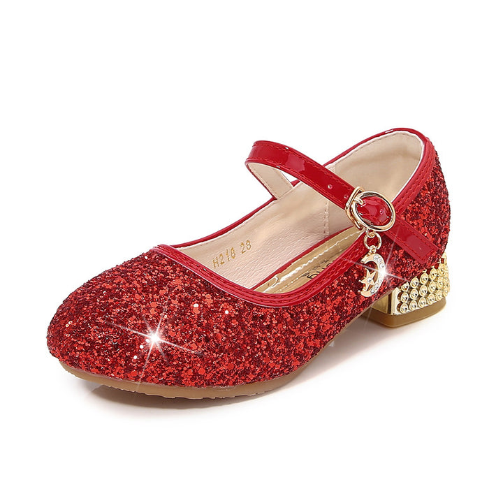 Mädchen Glitzernde Mary Jane Ballerinas mit dekorativer Schleifen- und Perlenverzierung Drune