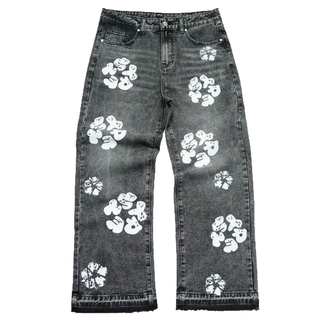 Herren Coole Print-Denim-Jeans Drune