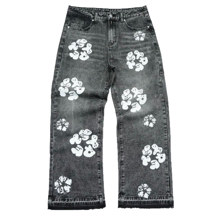 Herren Coole Print-Denim-Jeans Drune