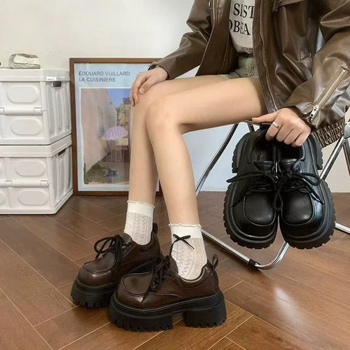 Damen Chunky Schnürschuhe mit rutschfester Sohle und modischem Design Drune