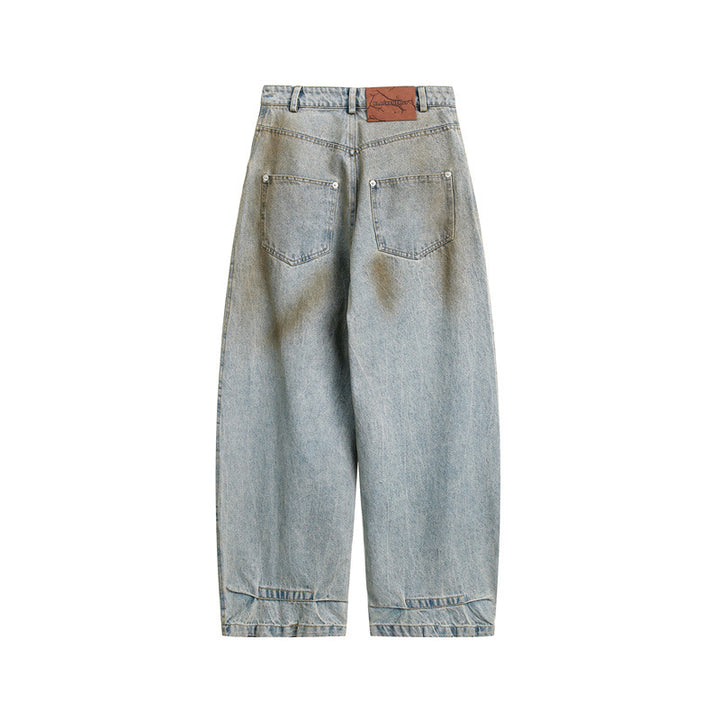 Damen High‑Waist Baggy‑Denim Culotte mit markanten Teilnähten und legerer Weite Drune