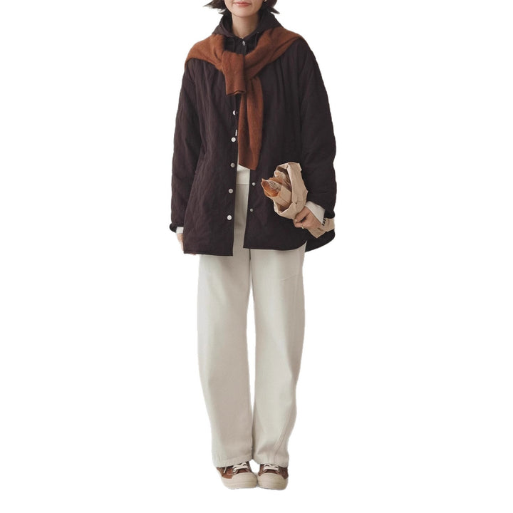Damen Modische Steppjacke mit Kapuze Drune