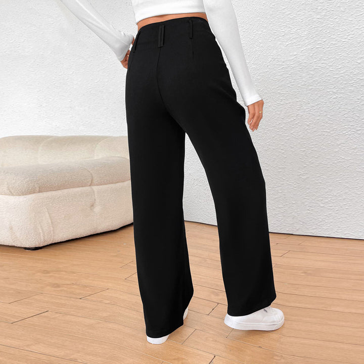 Damen Hochtaillierte weite Stoffhose Drune