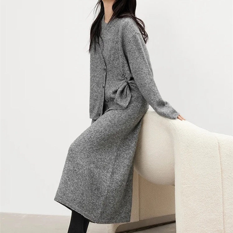 Damen Strickkleid mit lässiger Knopfleiste Drune