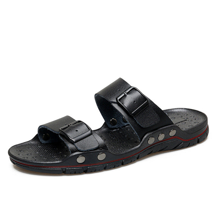 Herren Bequeme Leder-Sandalen mit verstellbaren Riemen Drune
