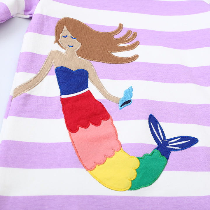 Mädchen Kapuzenkleid mit maritimen Motiv Drune