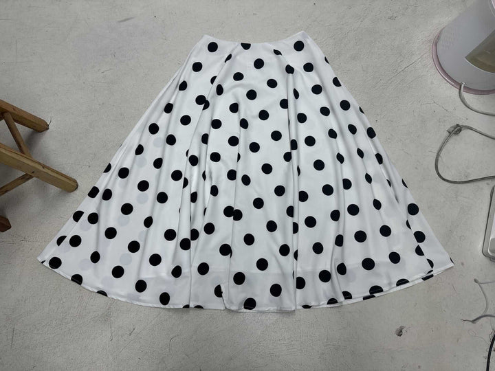 Damen Maxirock mit auffälligem Polkadot-Muster und voluminösem Schnitt Drune
