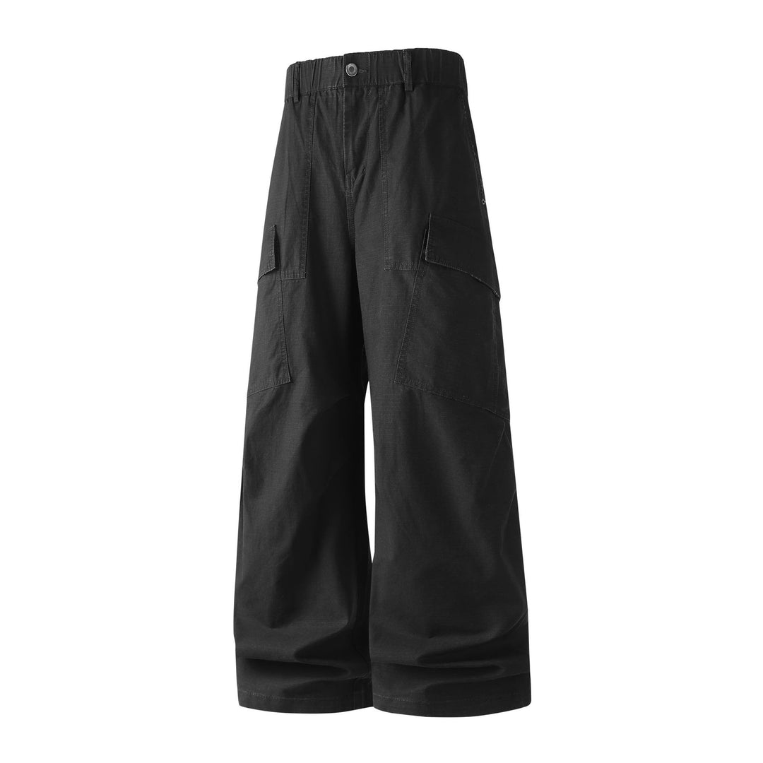 Damen Weite Cropped Cargo‑Hose mit elastischem Bund und aufgesetzten Taschen Drune