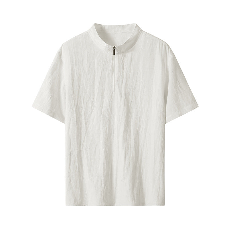 Herren Kurzarm‑Halbzip‑Shirt mit Stehkragen und Relaxed‑Fit Drune