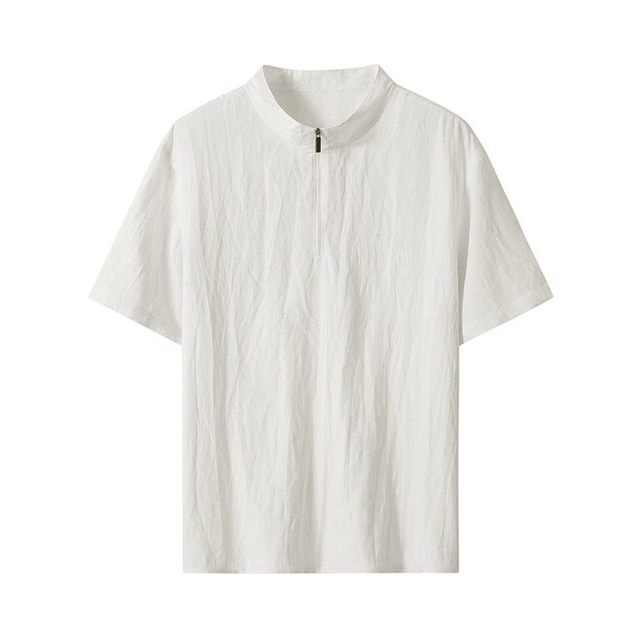 Herren Kurzarm‑Halbzip‑Shirt mit Stehkragen und Relaxed‑Fit Drune