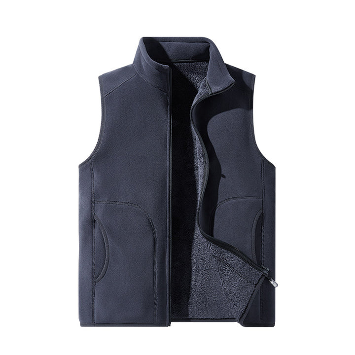 Damen leichte Microfleece-Weste mit durchgehendem Reißverschluss, hohem Stehkragen und weicher Teddyinnenlage Drune