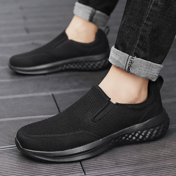 Unisex nan nahtloser Schlupfsneaker mit viskoelastischem Fußbett, flexibler Dämpfungssohle und atmungsaktivem Strickoberteil Drune