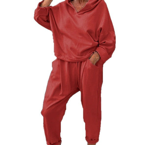 Damen lässiger Hoodie mit elastischem Bund und bequemen Jogginghosen Drune