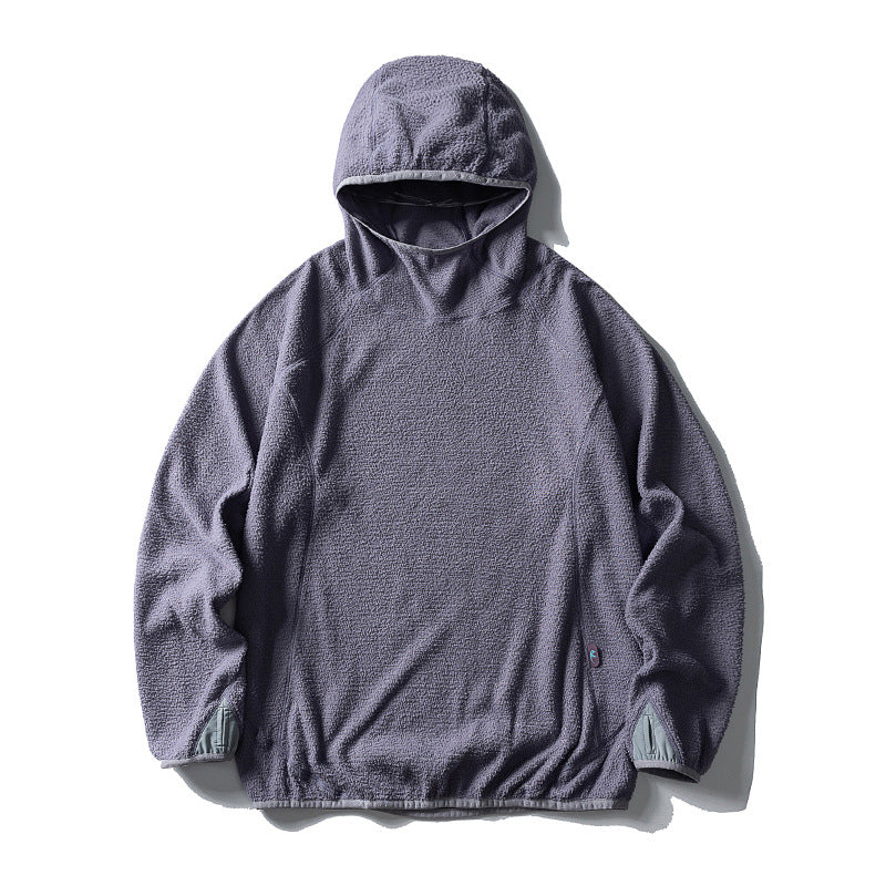 Unisex Fleece-Hoodie im Oversize mit Teddyfleece, hochschließendem Kragen und elastischem Saum Drune