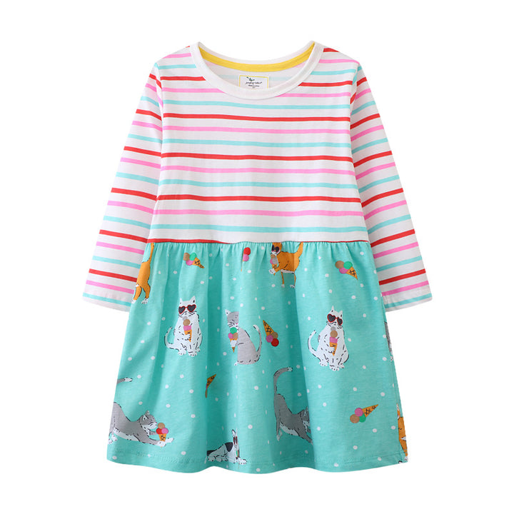 Mädchen Baumwollkleid mit verspieltem Tierdesign Drune