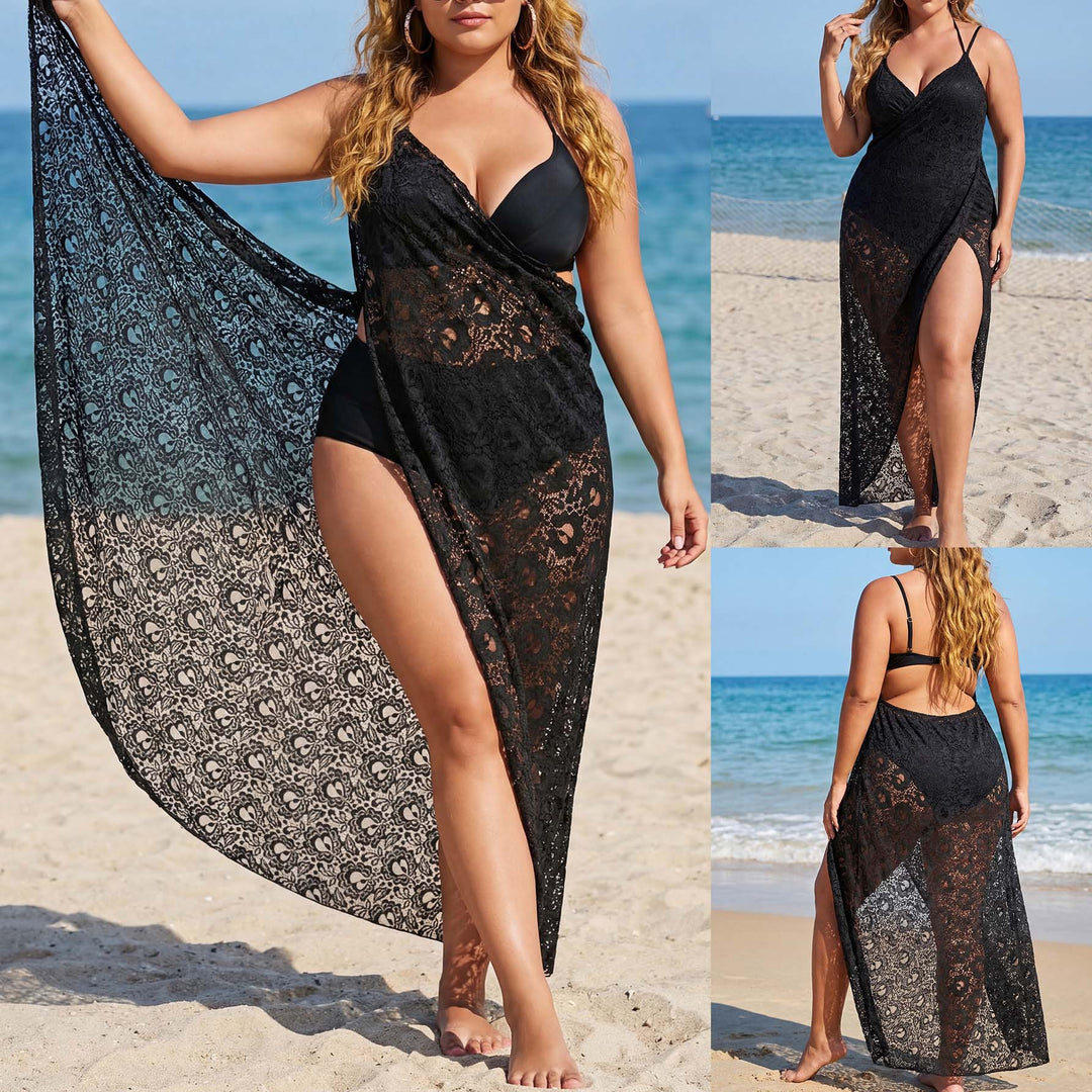 Damen Elegantes transparentes Strandkleid Drune