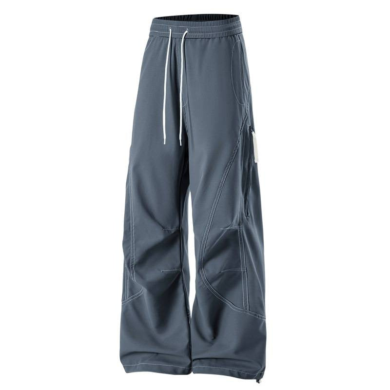 Herren Baggy Cargohose mit Elastikbund, Multifunktionstaschen und verstellbarem Saum Drune
