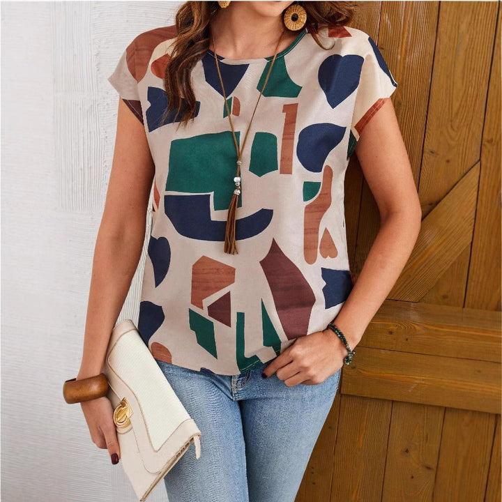 Damen lässige Bluse mit geometrischem Muster Drune