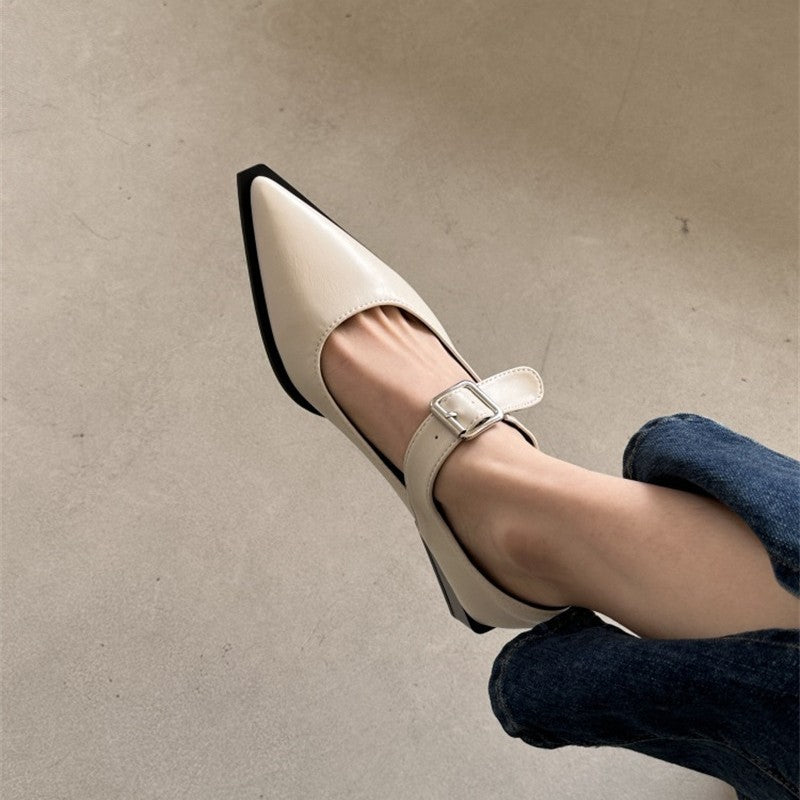 Damen nan spitze Riemchenpumps mit verstellbarem Schnallenriemen und niedrigem Blockabsatz Drune