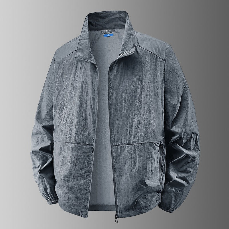 Herren Ultraleichte winddichte Übergangsjacke mit Stehkragen und kompakter Packfunktion Drune