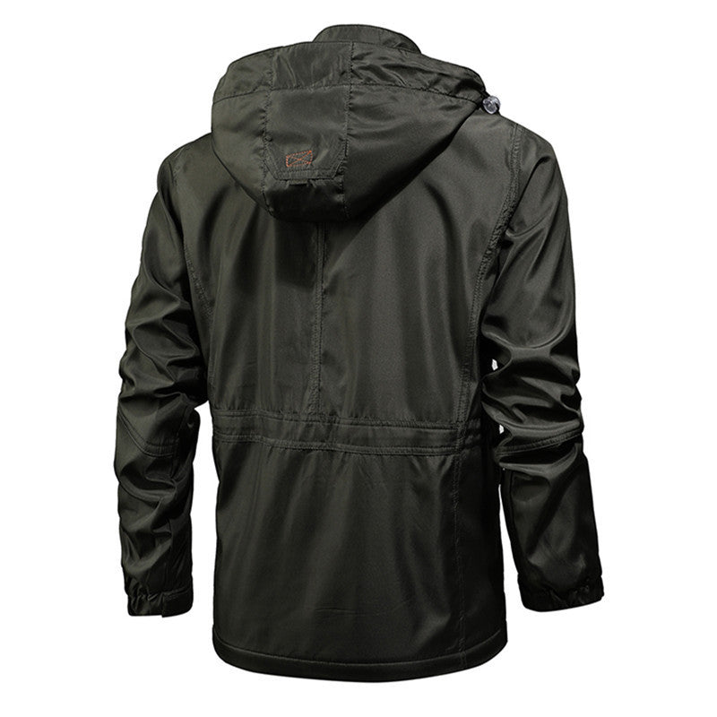 Herren wasserabweisender Fieldparka mit Mesh-Innenfutter, Multifunktionstaschen und Kordelzug Drune