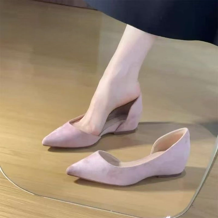 Damen Elegante Wildleder-D'Orsay Keil-Pumps Drune