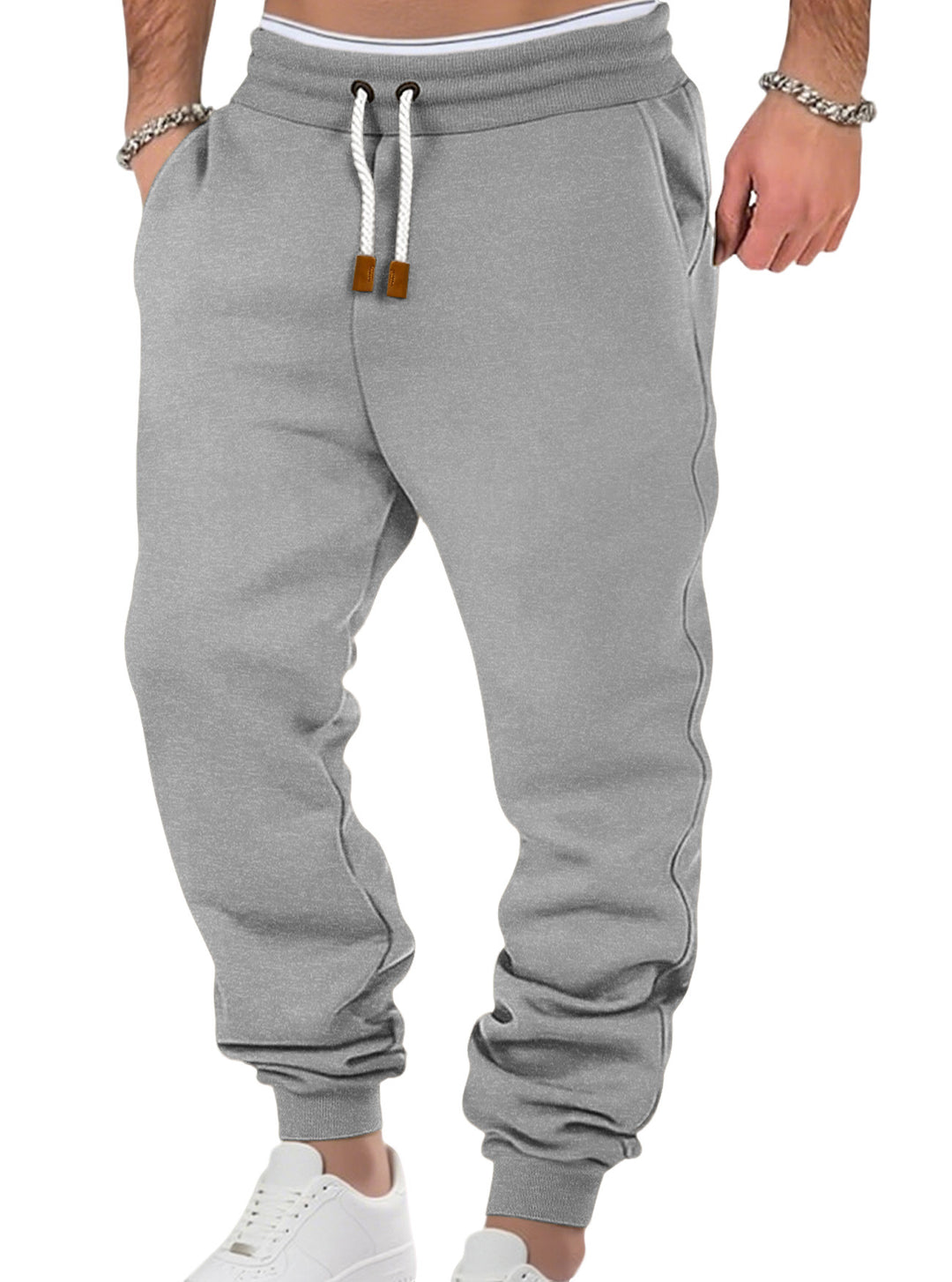 Herren nan komfortable Jogginghose aus hochwertiger Baumwollmischung mit elastischem Bund Kordelzug und Bündchen Drune