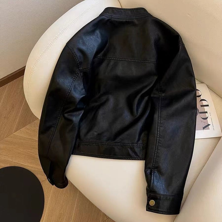 Damen Kunstlederjacke mit zeitlosem Schnitt Drune