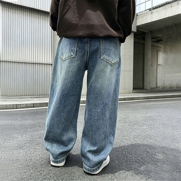 Unisex lockere Denim-Jeans mit weitem Schnitt Drune
