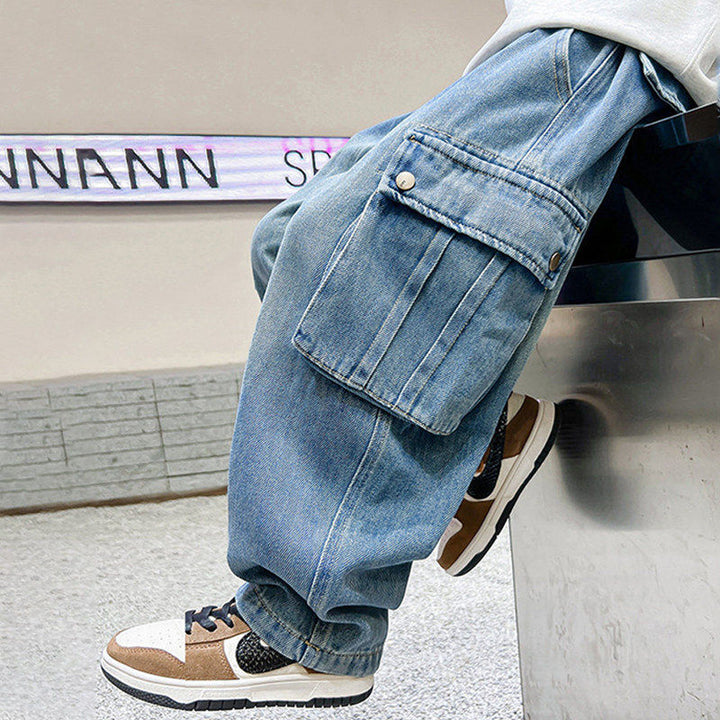 Unisex weite Utility-Jeans Drune