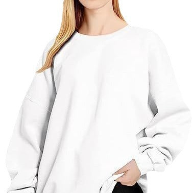 Damen nan Oversize-Sweater mit tiefem Schulterfall und gerippten Bündchen Drune